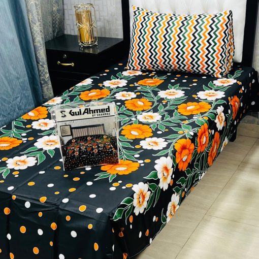 Buy single bed sheet pair set online – blue cotton sheets with pillow covers