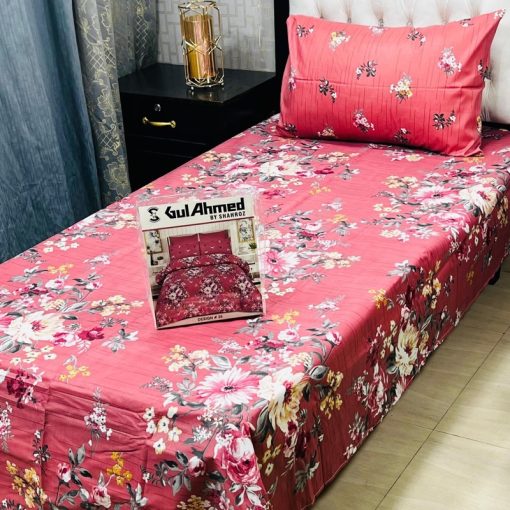 Single bed sheet pair set in cotton fabric – soft and durable