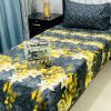 Cotton single bed sheet set pair with 2 pillow covers – fade-resistant colors