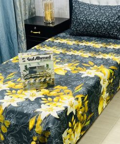 Cotton single bed sheet set pair with 2 pillow covers – fade-resistant colors