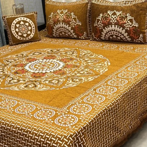 Jacquard Velvet King Size Bed Sheet Set for Winter Bedding with Cozy Touch