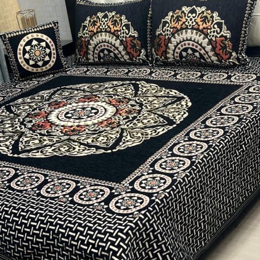 Soft Velvet Jacquard King Size Bed Sheet Set for a Cozy and Elegant Bedroom