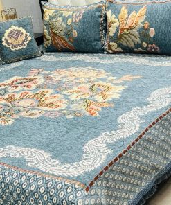 Premium Jacquard Velvet King Size Bedding Set with Elegant Royal Feel
