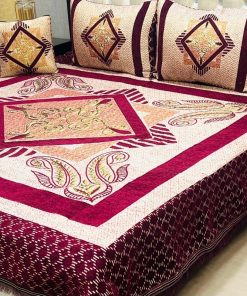 Elegant King Size Jacquard Velvet Bed Sheet Set with Luxurious Velvet Fabric