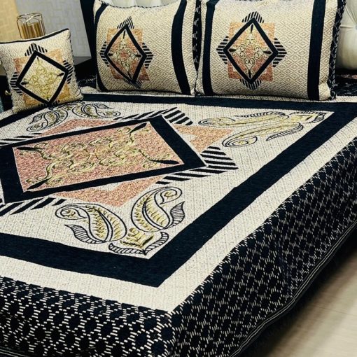 Jacquard Velvet King Size Bed Sheet Set with Soft, Elegant Finish for a Royal Look