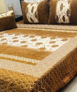 Jacquard Velvet King Size Bed Sheet Set with Rich Velvet Finish for Your Bedroom