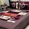 Premium Velvet Jacquard King Size Bed Sheet Set – 4-Piece with Cushion and Pillows