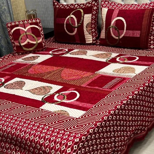 Jacquard Velvet King Size Bed Sheet Set with 4 Pieces for Stylish Bedrooms