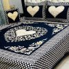 Elegant King Size Jacquard Velvet Bed Sheet Set with Matching Pillow and Cushion Covers