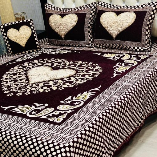 High-Quality Jacquard Velvet King Size Bed Sheet Set for Stylish Winter Decor
