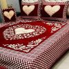 Jacquard Velvet King Size Bed Sheet Set with Premium Velvet Texture and Pattern