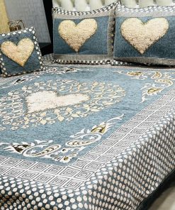 Jacquard Velvet King Size Bed Sheet Set with Rich, Royal Velvet Texture