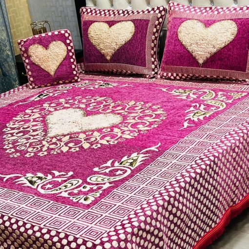 Luxurious Jacquard Velvet King Size Bed Sheet Set for a Soft and Elegant Bedroom