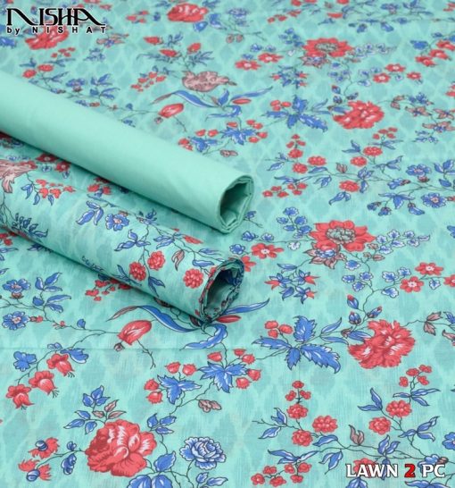 Nisha by Nishat NT-92 – 2 Piece Unstitched Lawn Suit with Digital Printed Shirt & Dyed Trouser