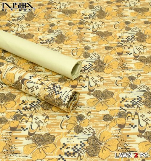 Nisha by Nishat NT-97 – 2 Piece Summer Lawn Suit with Digital Printed Shirt and Dyed Trouser