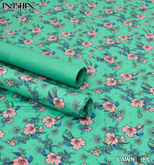 Nisha by Nishat NT-90 – 2 Piece Lawn Suit with Digital Printed Shirt and Dyed Trouser