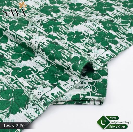 Saya SA-10 – 2 Piece Lawn Suit for 14 August | Printed Shirt and Trouser for Independence Day