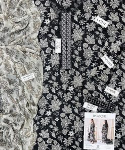 Elevate your summer wardrobe with the Baroque 3 Piece Embroidered Lawn Suit – BR-33, a sophisticated blend of modern digital prints and timeless embroidery. Known for its refined aesthetics and premium fabric quality, this Baroque piece is crafted to offer elegance and comfort for the season’s festive and semi-formal gatherings.