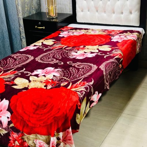 Single Bed AC Blanket – Printed Design 10, high-quality fabric with breathable design.
