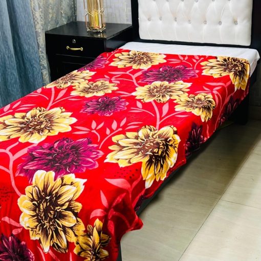 Single Bed AC Blanket – Printed Design 12, comfortable AC blanket with soft texture.