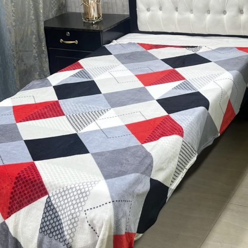Single Bed AC Blanket – Printed Design 16, elegant summer blanket with soft touch.