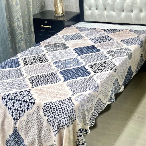 Single Bed AC Blanket – Printed Design 3, breathable summer blanket for single bed use.