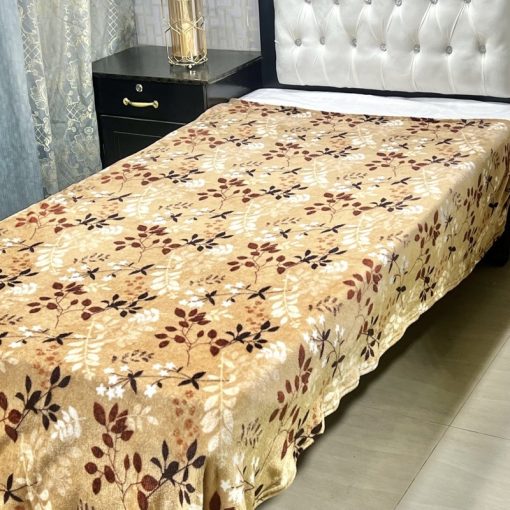 Single Bed AC Blanket – Printed Design 9, elegant printed blanket for home and hostel use.