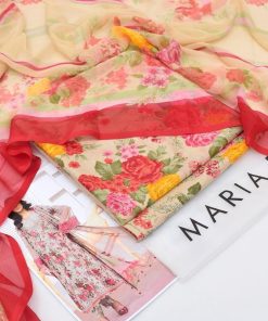 MariaB MB-435 – Unstitched 3 Piece Lawn Suit for Elegant Summer Styling