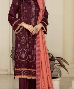 Charizma CH-13 Women’s 3 Piece Embroidered Lawn Suit with Rose Embroidered Chiffon Dupatta
