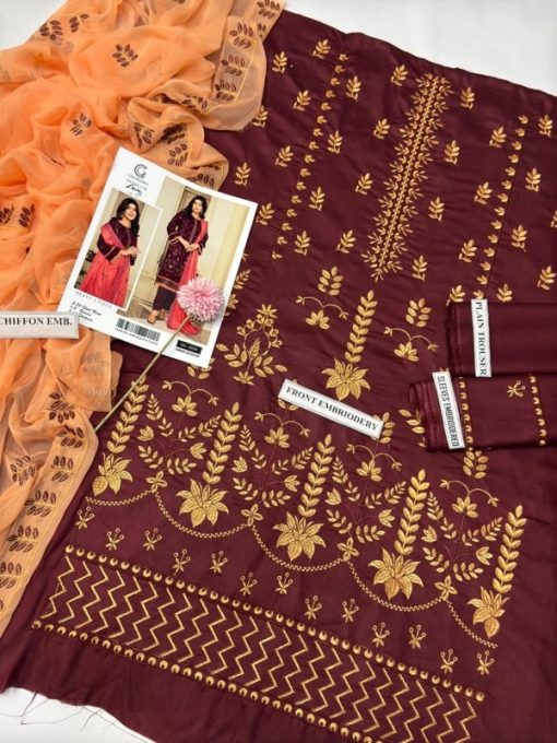 Charizma 3 Piece Embroidered Lawn Suit – CH-13