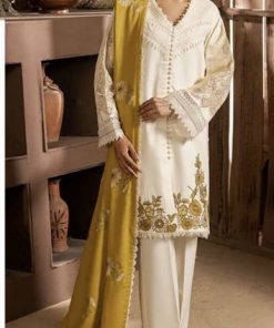 Charizma CH-14 Embroidered Lawn Suit 3PC with Floral Motif and Embroidered Chiffon Dupatta
