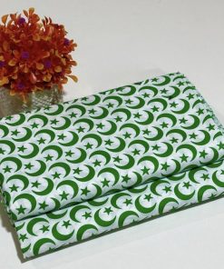 14 August Women’s Unstitched Cotton Suit – Design 30 Green White Printed 2PC for Summer
