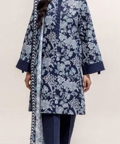 Beechtree BT-16 3 Piece Digital Lawn Suit with Dyed Cotton Trouser and Printed Lawn Dupatta