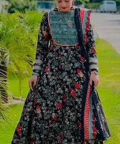 Bin Saeed BS-114 – Digital Printed 3 Piece Lawn Suit with Dyed Trouser and Printed Dupatta for Women – Summer 2025