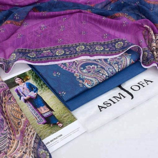 Asim Jofa AJ-22 – Premium Unstitched 3 Piece Lawn Suit | A Refreshing Summer Choice
