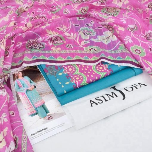 Asim Jofa AJ-21 – Premium 3 Piece Summer Lawn Suit | Original Look with Digital Print and Elegant Doria Dupatta