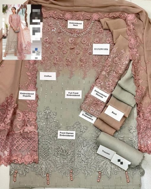 Maria B MB-963 – Wedding Edition Chiffon Embroidered Suit with 3D Flower Handwork | Eid & Festive 2025