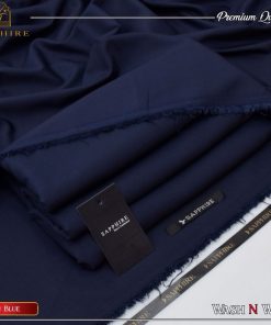 Sapphire navy blue color unstitched winter suit for men – soft wash and wear fabric for winter season