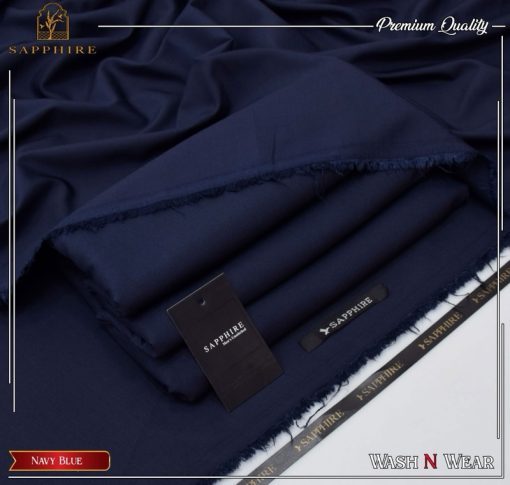Sapphire navy blue color unstitched winter suit for men – soft wash and wear fabric for winter season