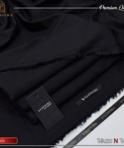 Sapphire black color men’s unstitched winter wash and wear suit – premium soft fabric for winter wear in Pakistan