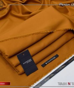 Sapphire mustard color men’s unstitched winter wash and wear suit – soft fabric for winter in Pakistan
