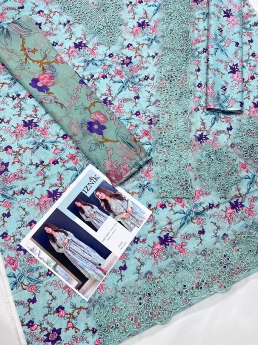 Iznik IZ-37 – Graceful 3 Piece Embroidered Lawn Suit | Chiffon Dupatta | Unstitched Festive Wear 2025