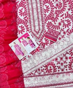 Maria.B MB-206 – Premium 3 Piece Embroidered Lawn Suit | Chiffon Dupatta | Summer 2025 Collection