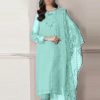 Baroque Women’s 3 Piece Embroidered Chiffon Suit with Organza Dupatta – SKU-06