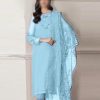 Baroque Embroidered Chiffon Suit with Silk Trouser and Organza Dupatta – SKU-09