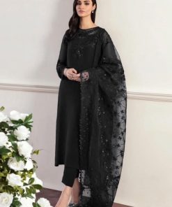 Baroque Women’s Chiffon Embroidered Suit with Organza Dupatta and Silk Trouser – SKU-07