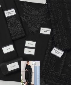 Elegant 3 Piece Baroque Chiffon Suit with Embroidered Sleeves and Dupatta – Alnisa Collection SKU-07