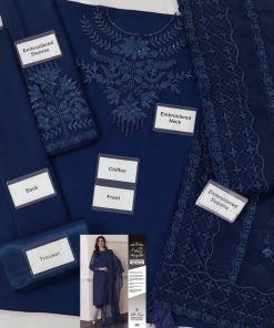 Alnisa Collection by Baroque – Chiffon Suit with Embroidery and Silk Trouser – SKU-05