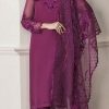 Baroque Women’s Chiffon Embroidered Suit with Silk Trouser and Organza Dupatta – Alnisa Collection SKU-03