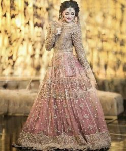 Sobia Nazir SN-630 – Embroidered Bridal Net Maxi with Full Handwork and 4-Side Appliqued Dupatta